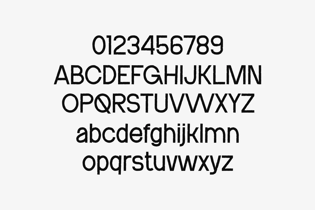 Glenda Sans — Texture Stamp Typeface