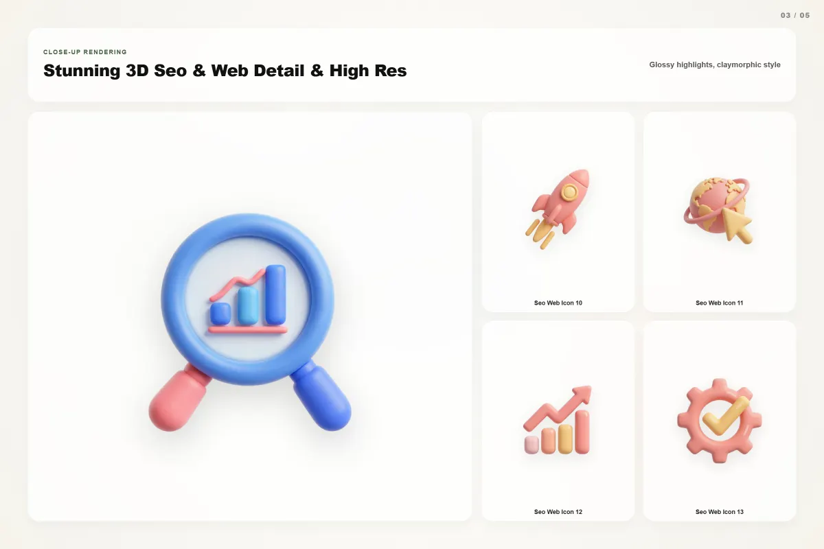 3D SEO & Web Icons