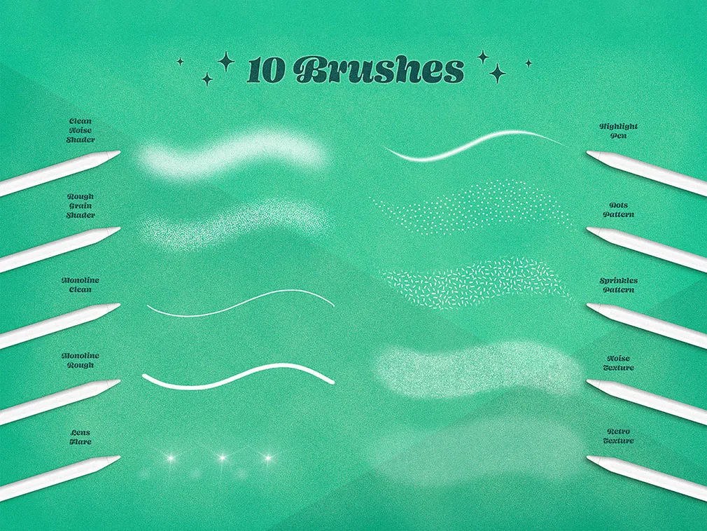 3D Letters Procreate Brushes