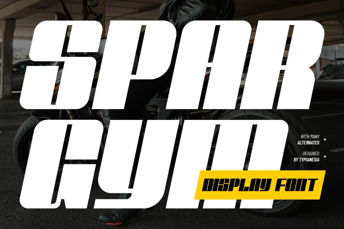 Spargym - Bold Italic Geometric Display Sans