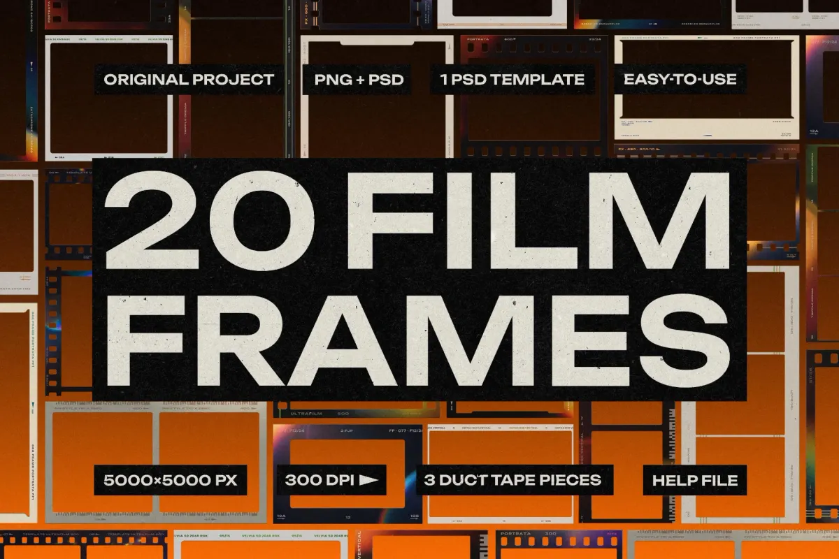 20 Film Frames Overlays