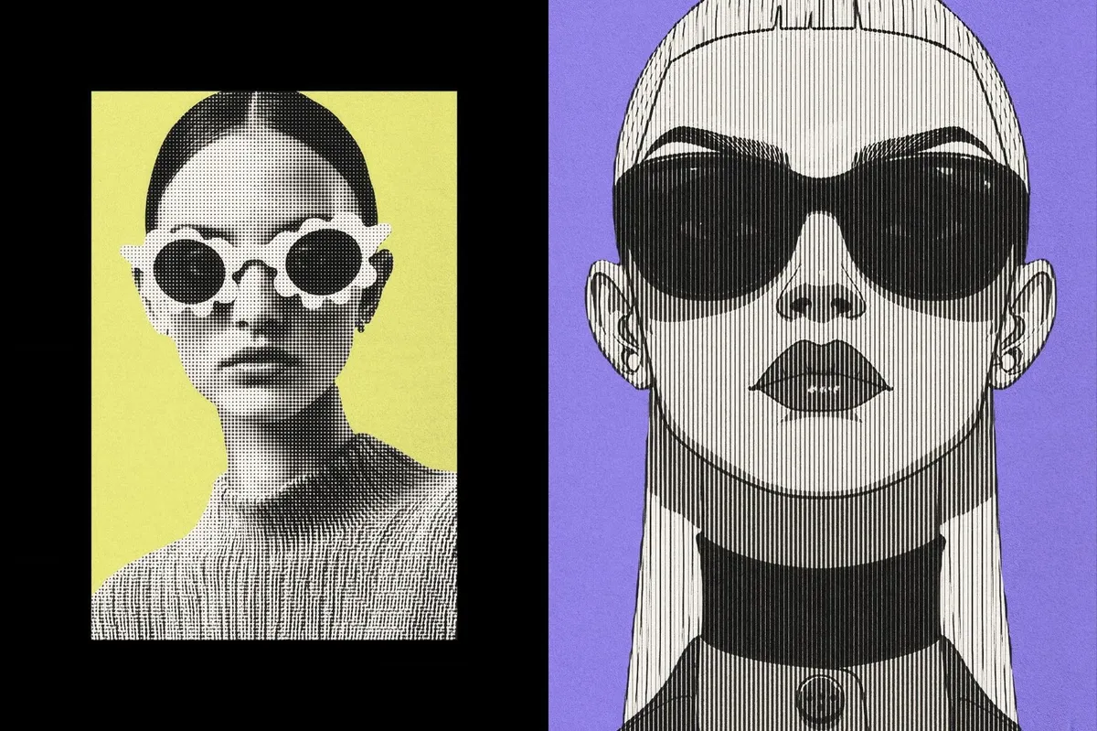 Halftone Patterns Photo Effect