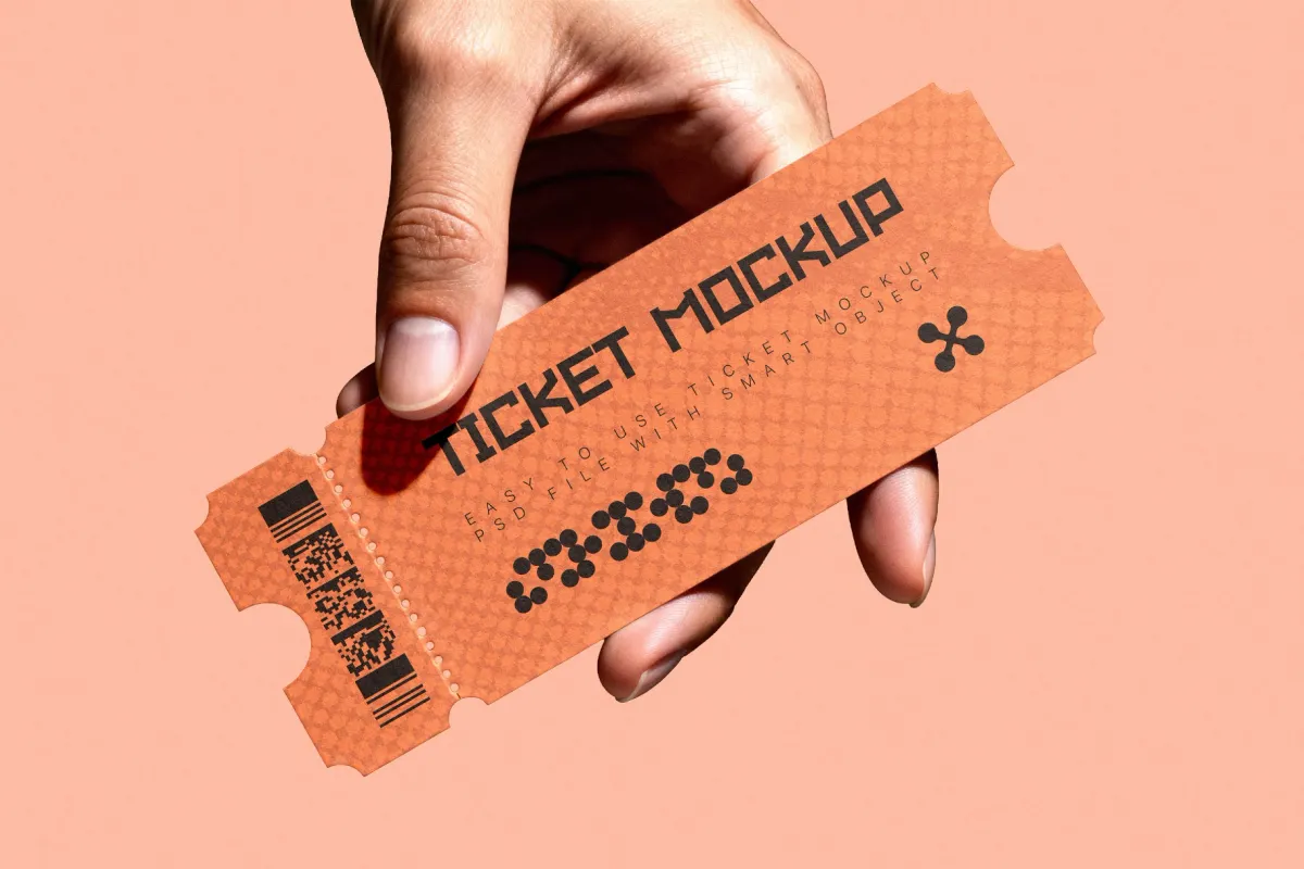 Handheld Concert Ticket Mockup