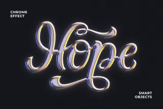 Y2K Volume Chrome Text & Logo Effect