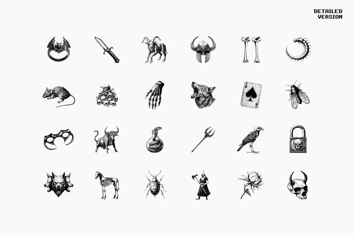 Dark Aesthetic Dithering Graphic Pack Vol.3