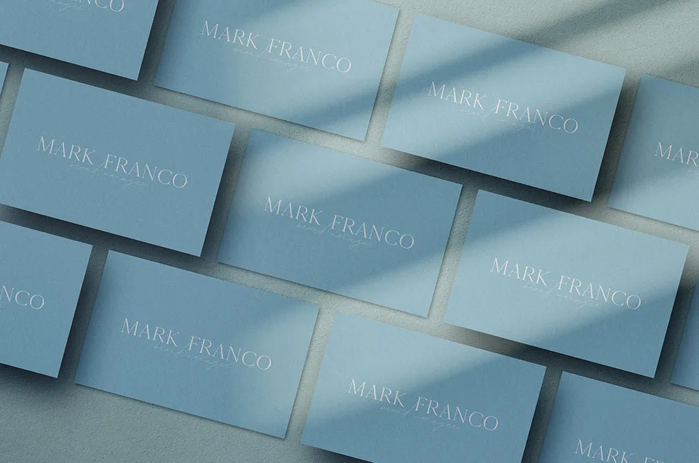 Grid Business Cards Mockup
