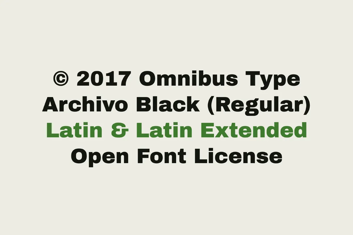 Archivo Black - Free Grotesque Font