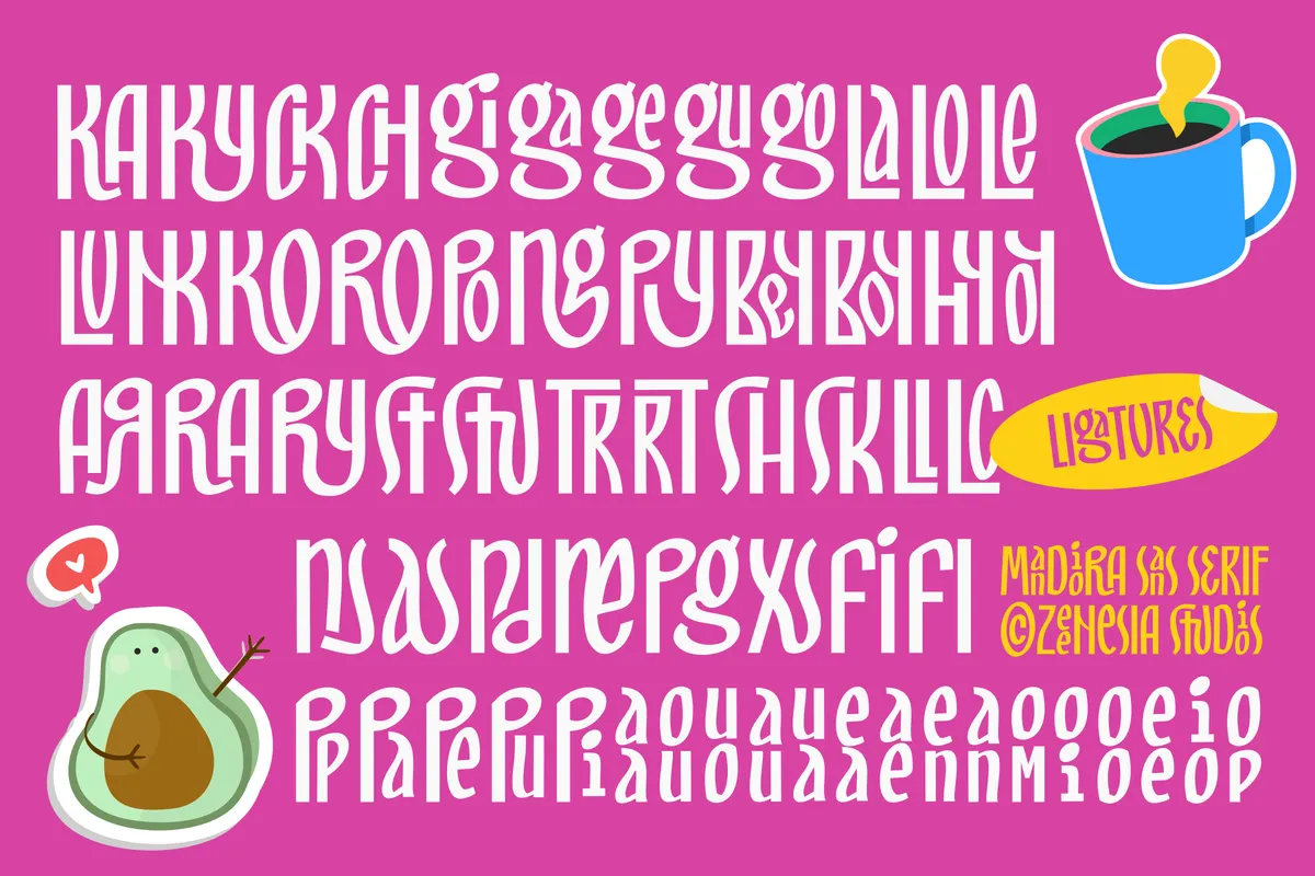 Mandiora - Stacked Ligature Display Font