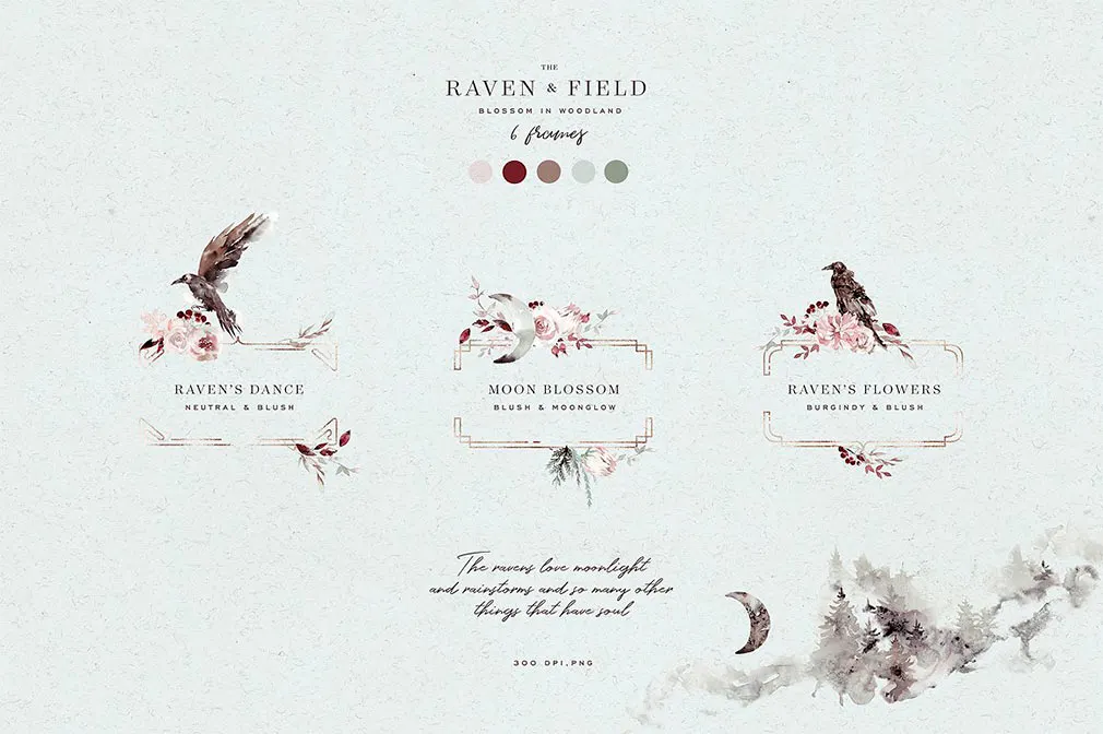 Woodland Ravens Watercolor Kit