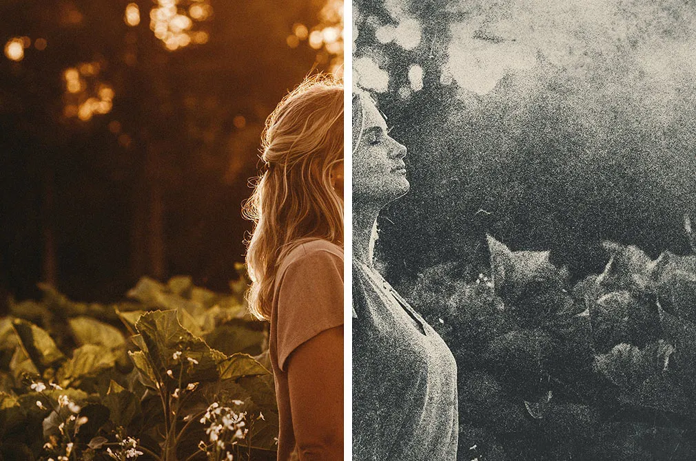 Vintage Risograph Photo Effect