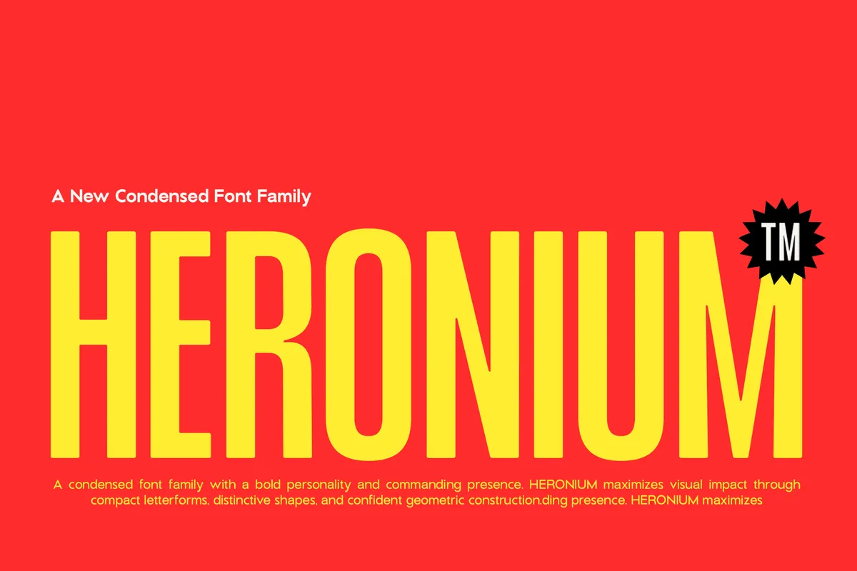 GC Heronium - Tall Condensed Sans Serif Family