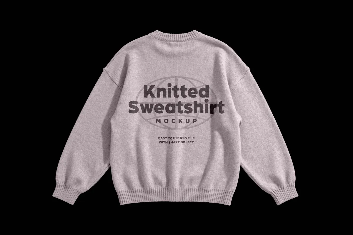 Oversize Knitted Sweatshirt Mockup