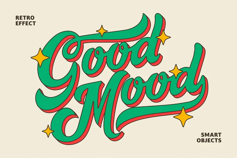 Retro 3D Volume Text & Logo Effect