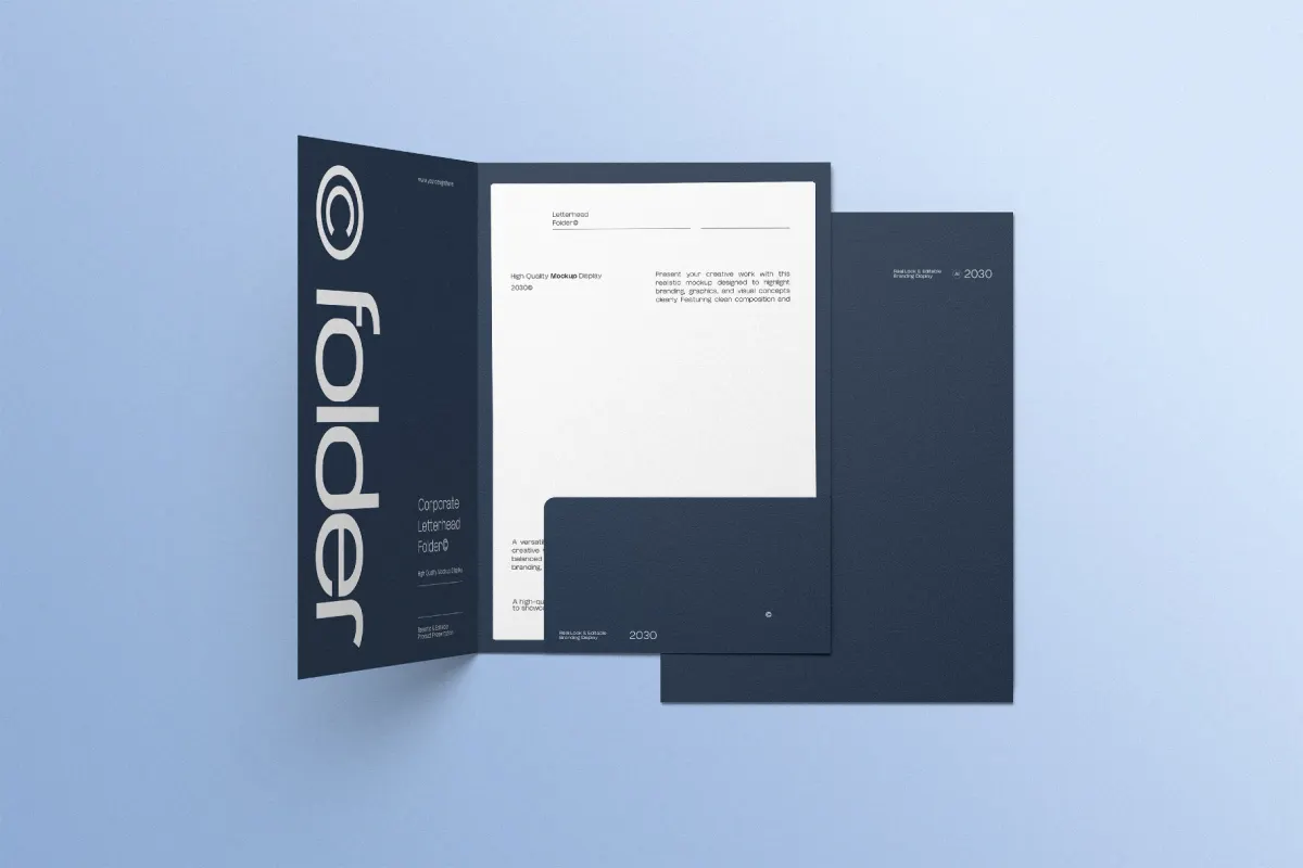 Corporate Folder Letterhead Mockup
