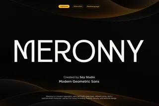 Meronny - Geometric Ligature Sans Serif Font