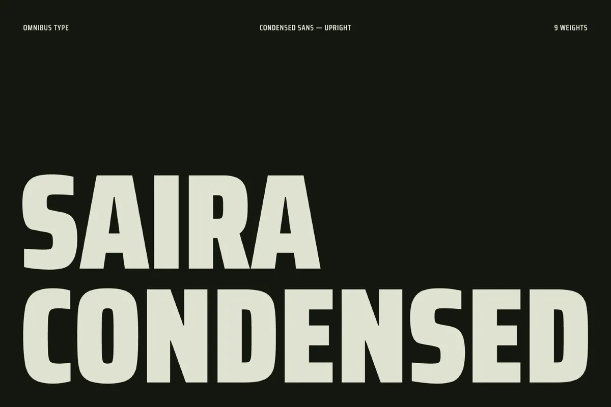 Saira Condensed. Free Font Family