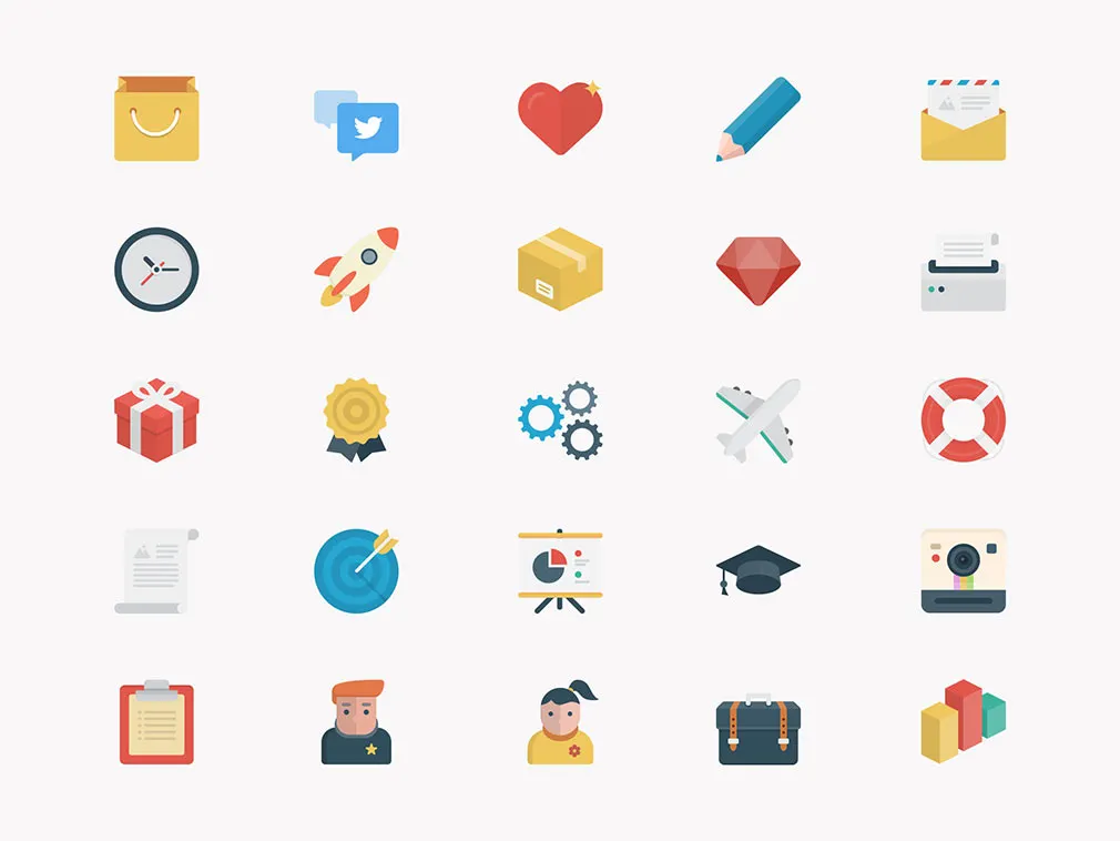 Basic Flat Icons Set