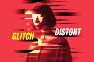 Glitch Distort Photo Effect