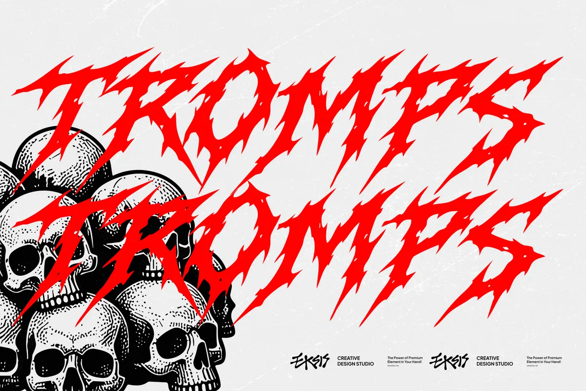 Tromps - Death Metal Gothic Display Font