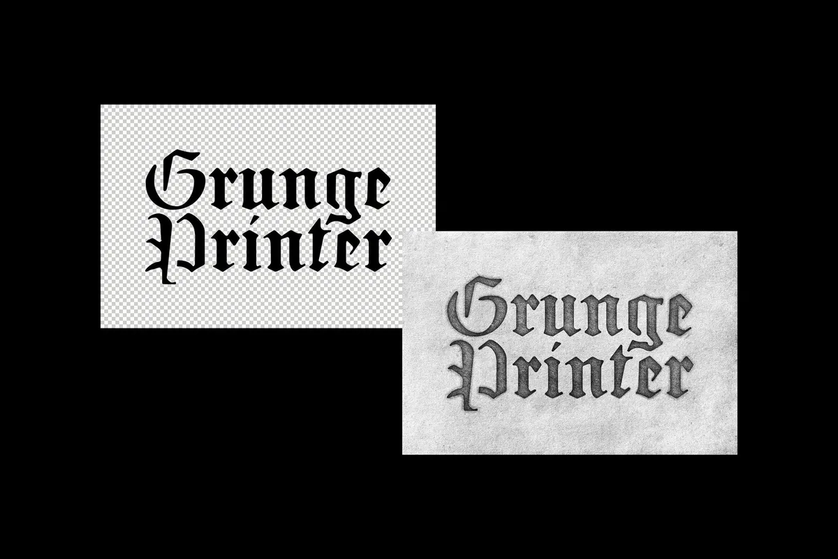 Grunge Printer Text & Logo Effect