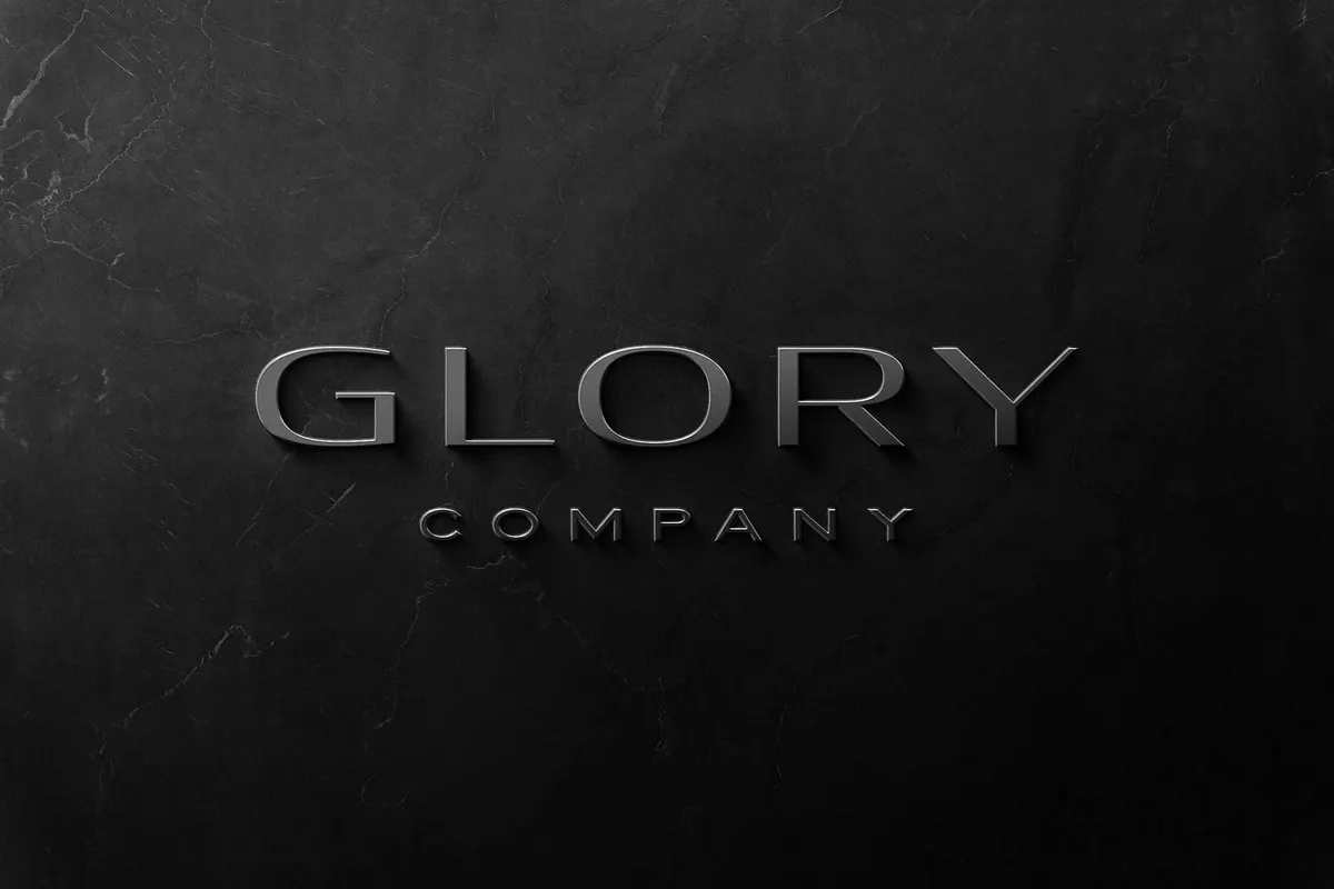 Metal Marble Logo Mockup