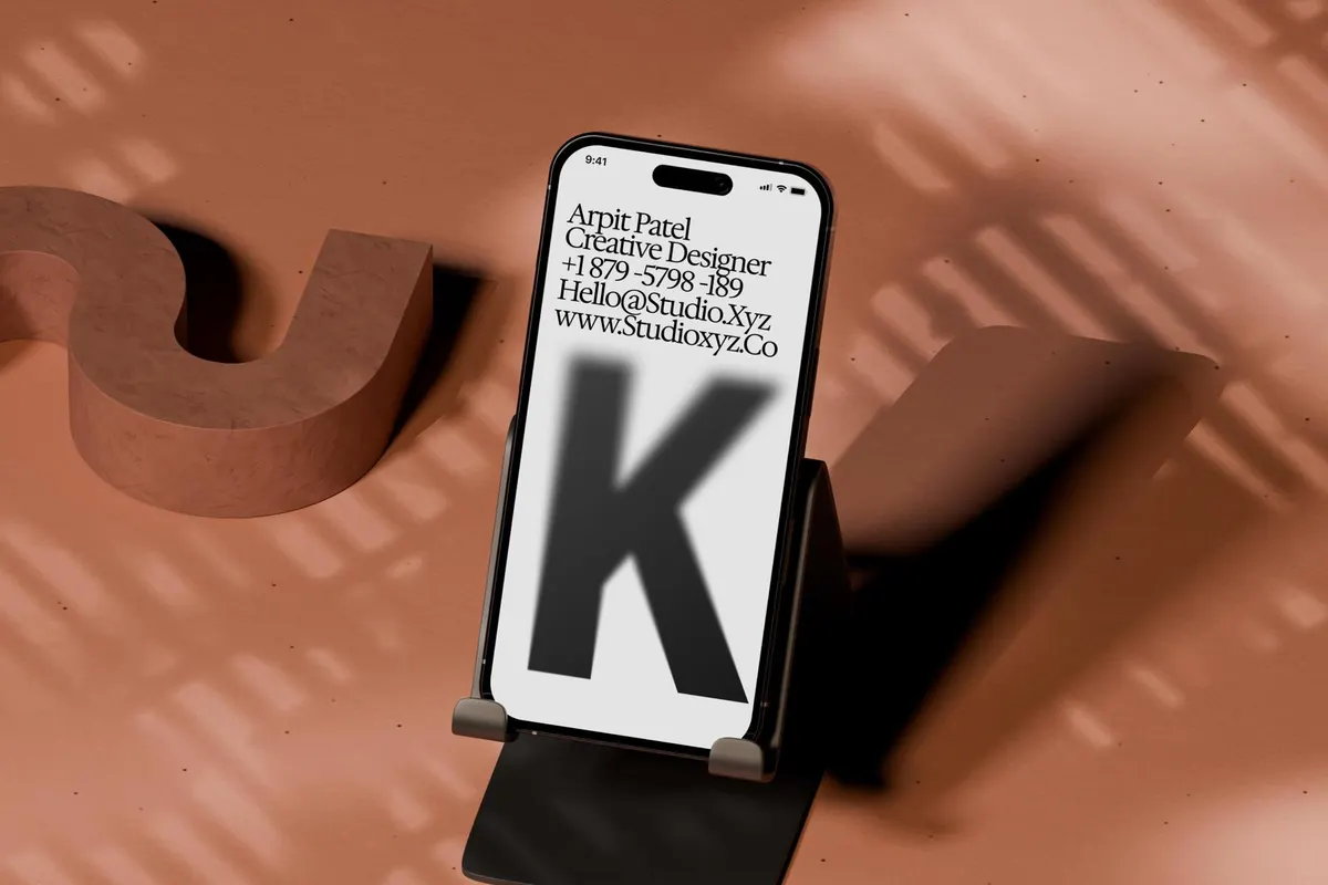 iPhone 16 Mockup in Clay Studio