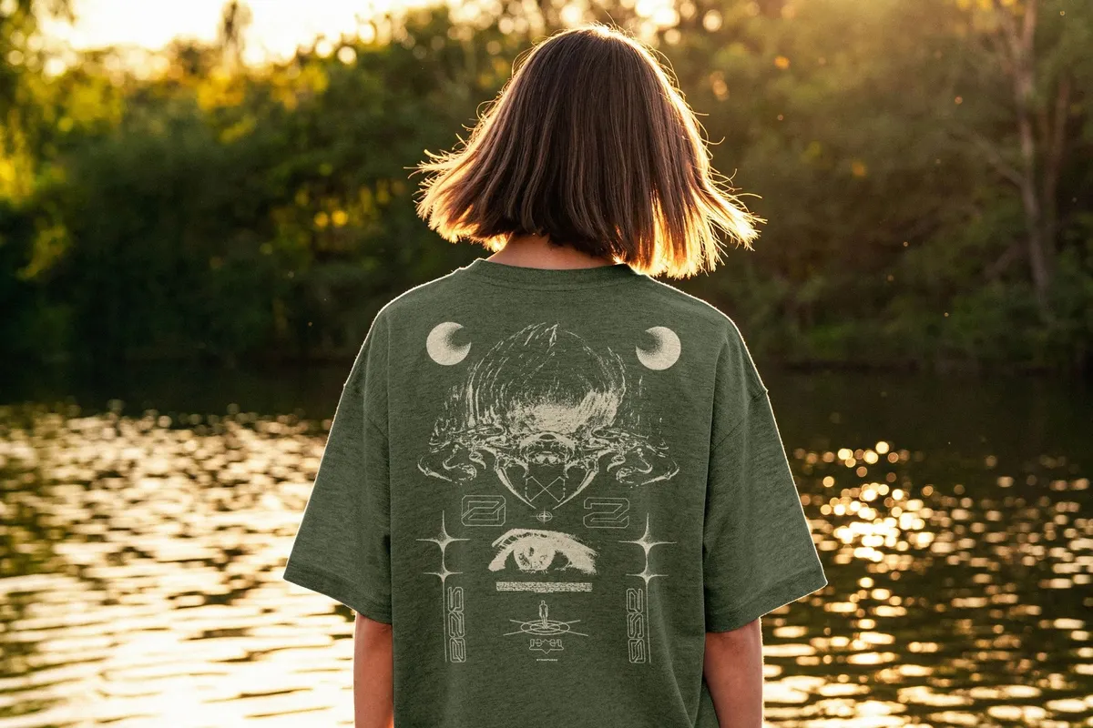 Oversized T-Shirt Mockup by the Water