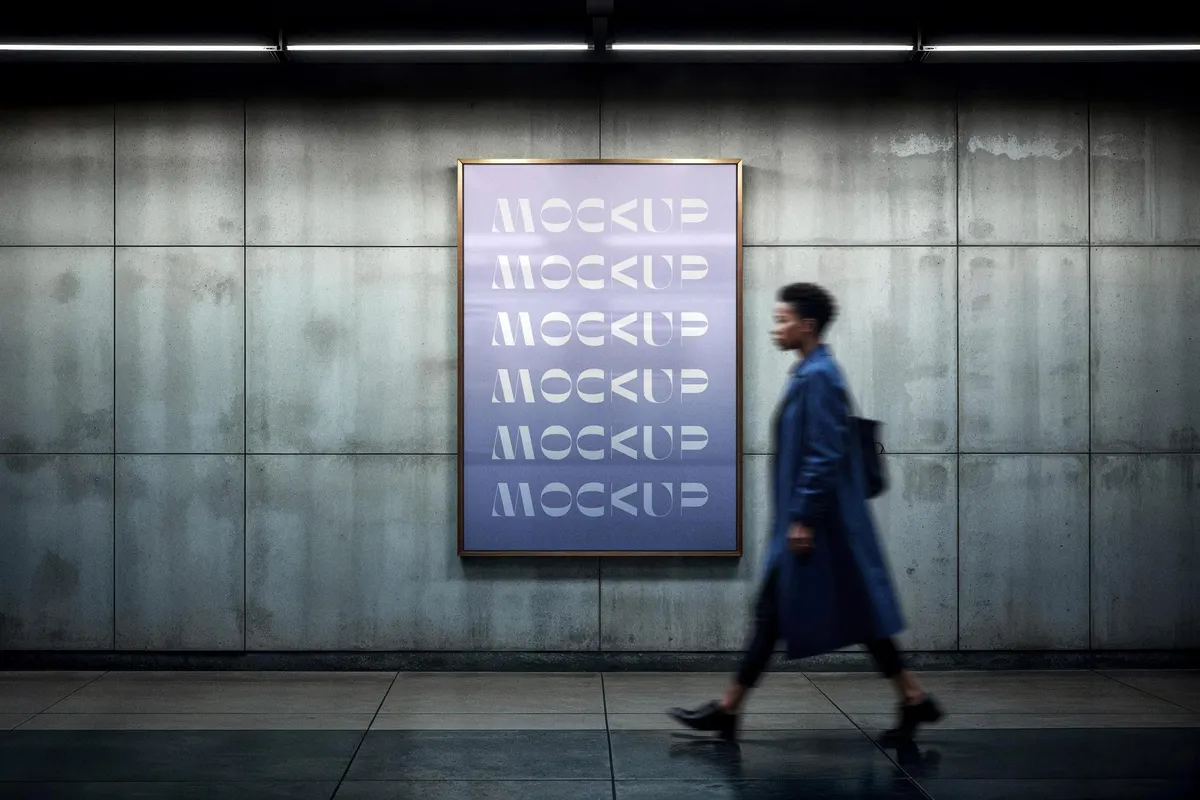 Subway A4 Poster Mockup