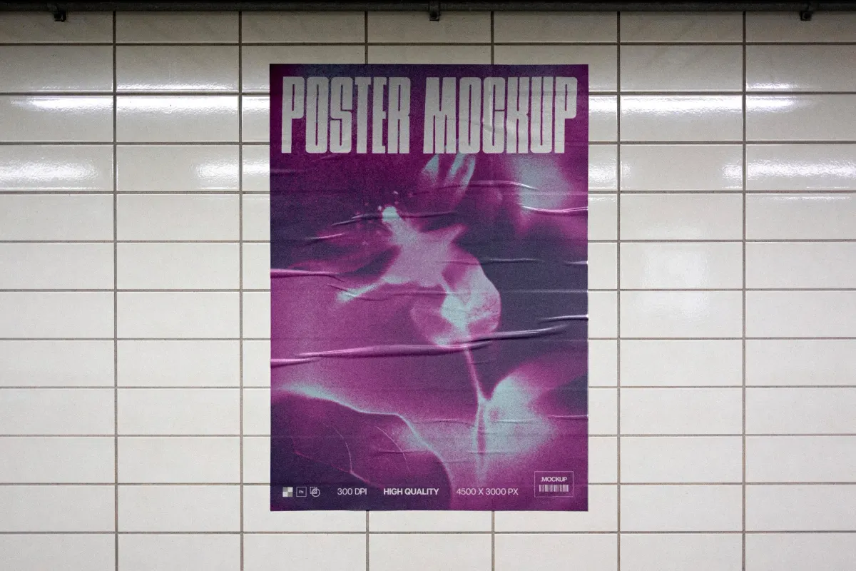 Subway Tile Poster Mockup