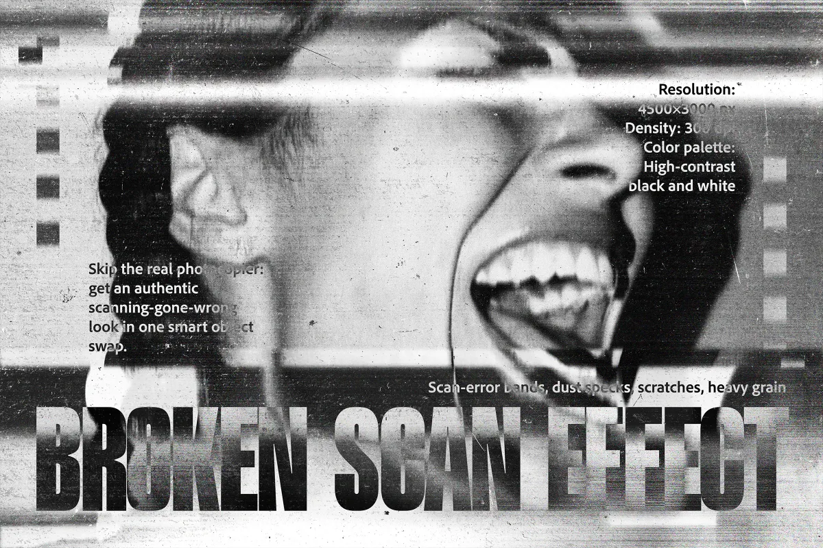 Broken Scan Photo Effect
