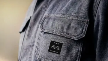 Denim Fabric Emblem Mockup