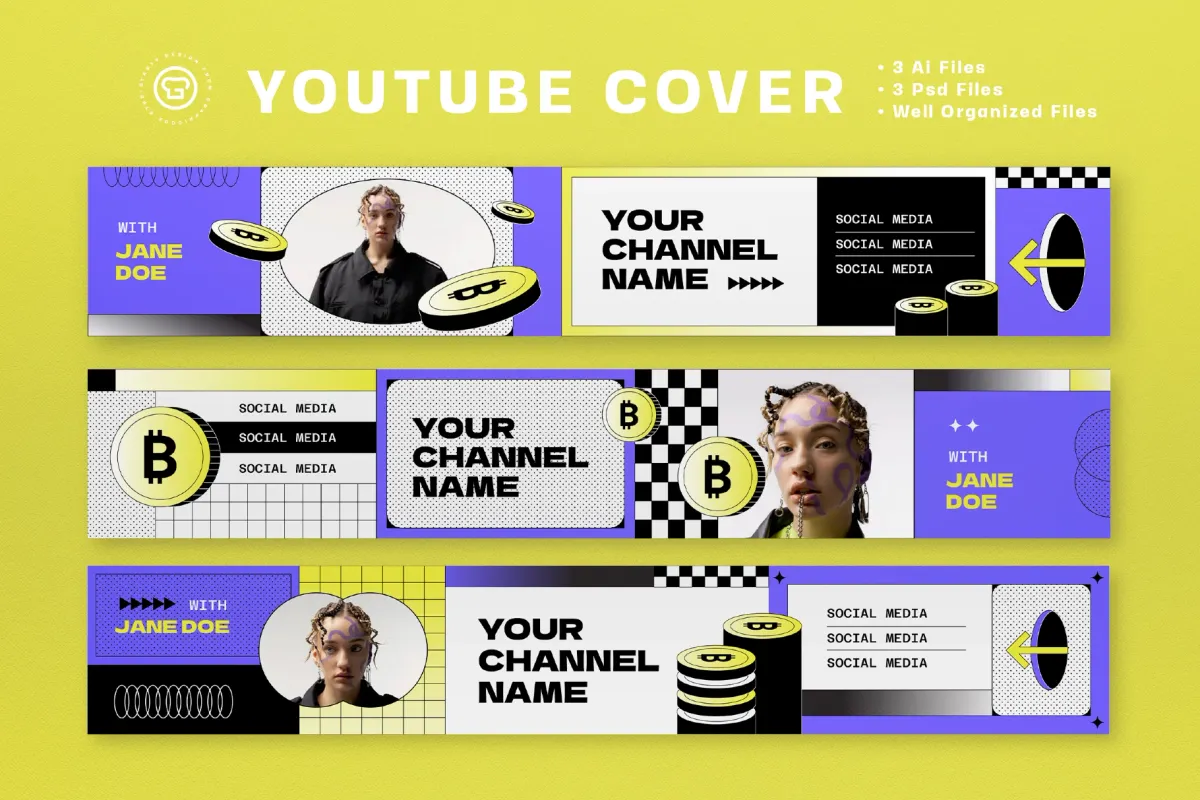 Purple Flat Design Crypto Youtube Cover