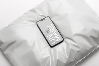 iPhone Mockup on Plastic Package