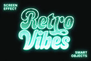 Retro Screen Text & Logo Effect