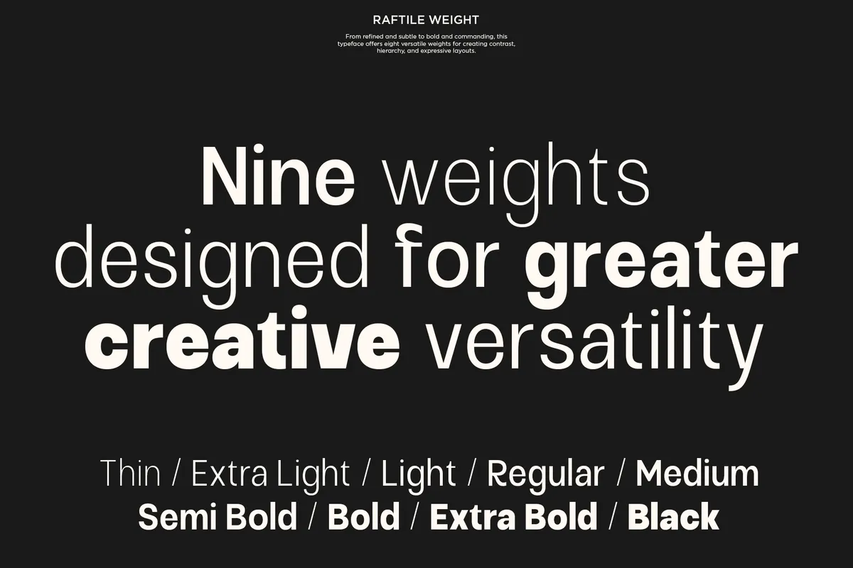 Raftile - Bold Sans Serif Font Family