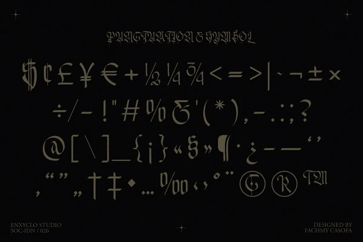 EMXAGE ALDSYB — Modern Medieval Blackletter Font