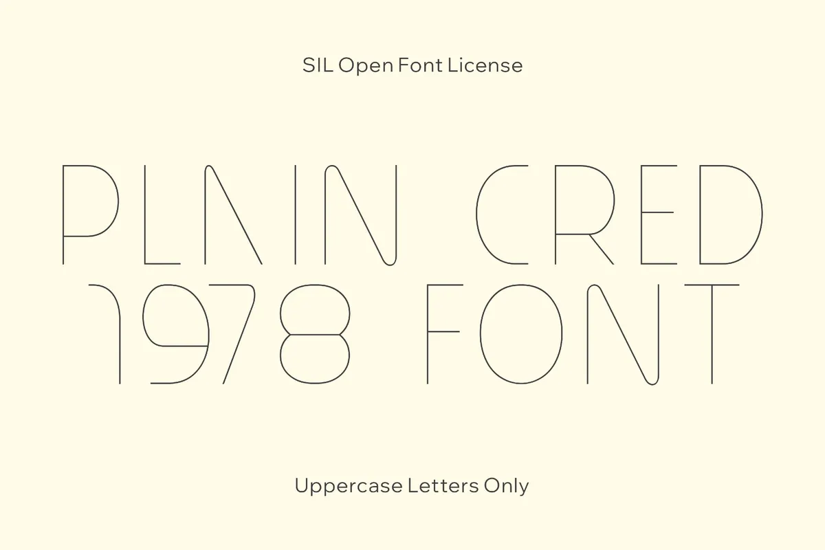 Plain Cred 1978 Font