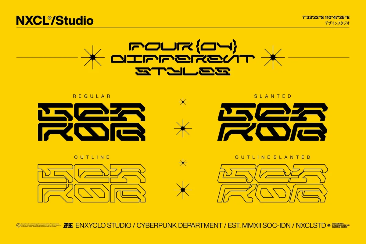 GESROB - Cyberpunk Techno Display Font