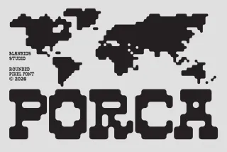 Porca - Rounded Pixel Display Font