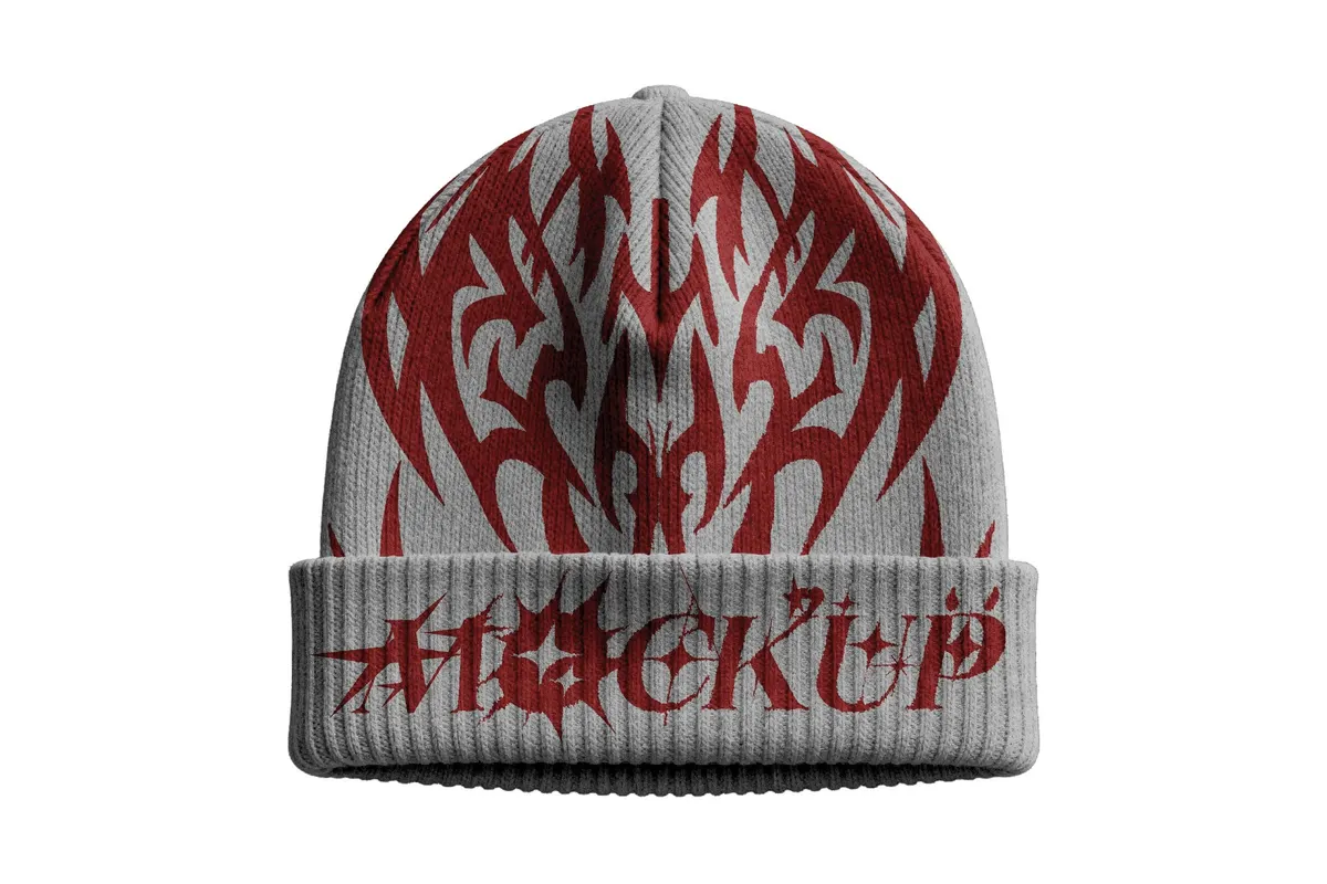 Knitted Beanie Hat Mockup