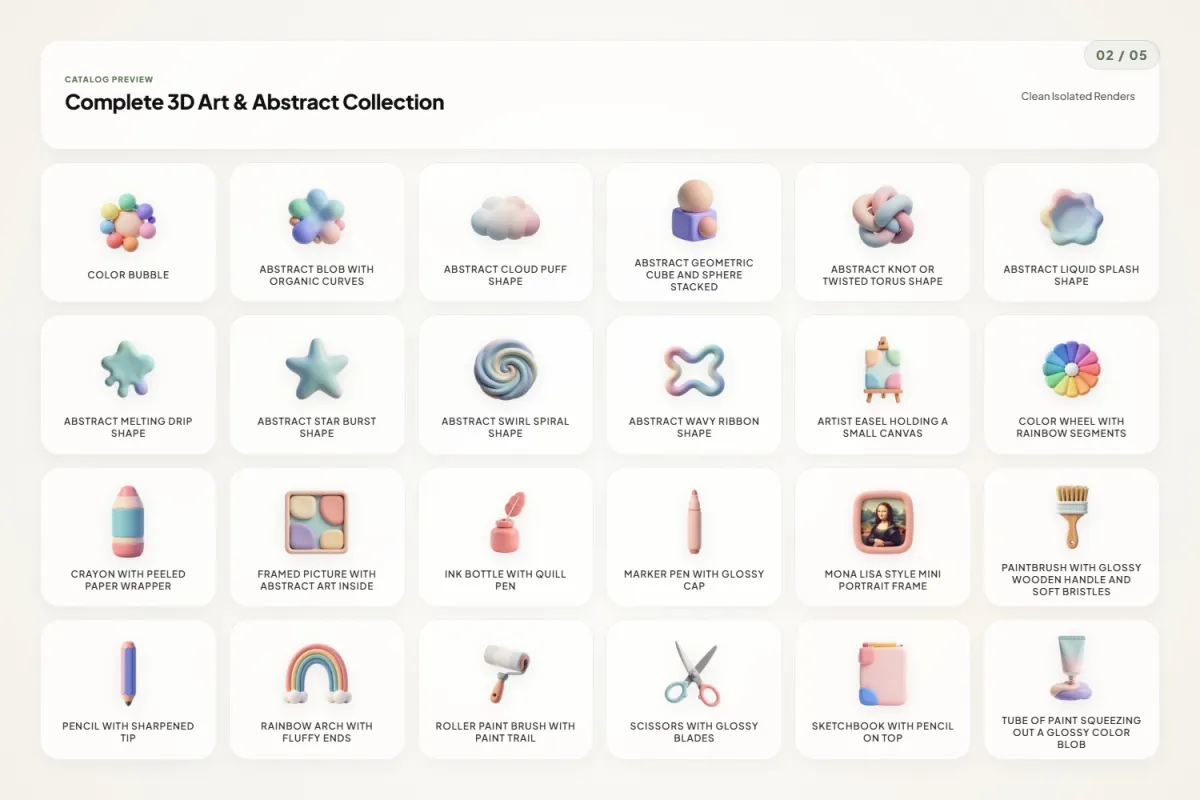 3D Art & Abstract Icons