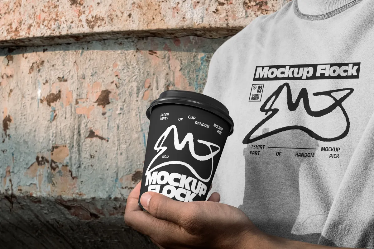 Coffee Cup & T-Shirt Mockup