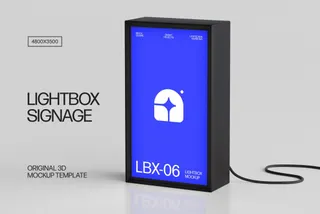Vertical Lightbox Signage Mockup