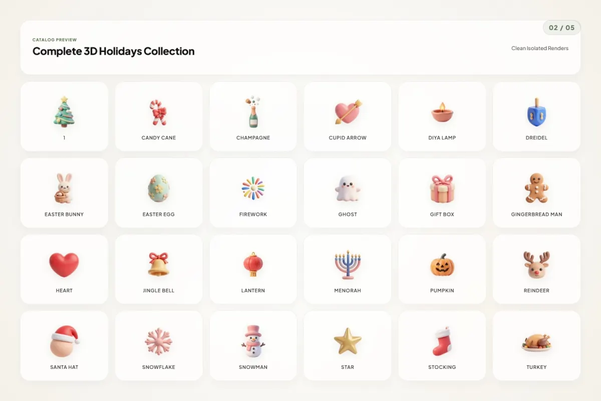 3D Holiday Icons