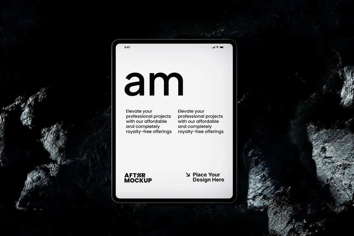 Black Rock Top View iPad Mockup