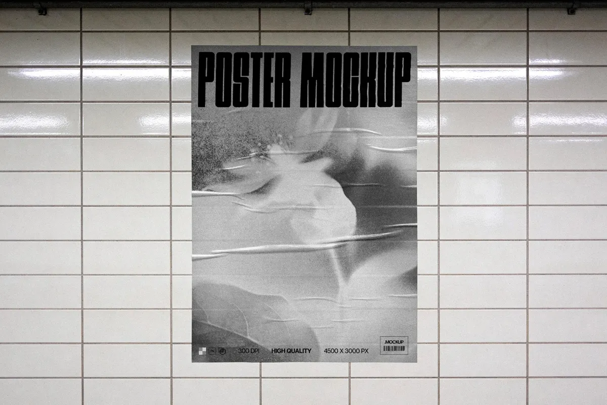Subway Tile Poster Mockup