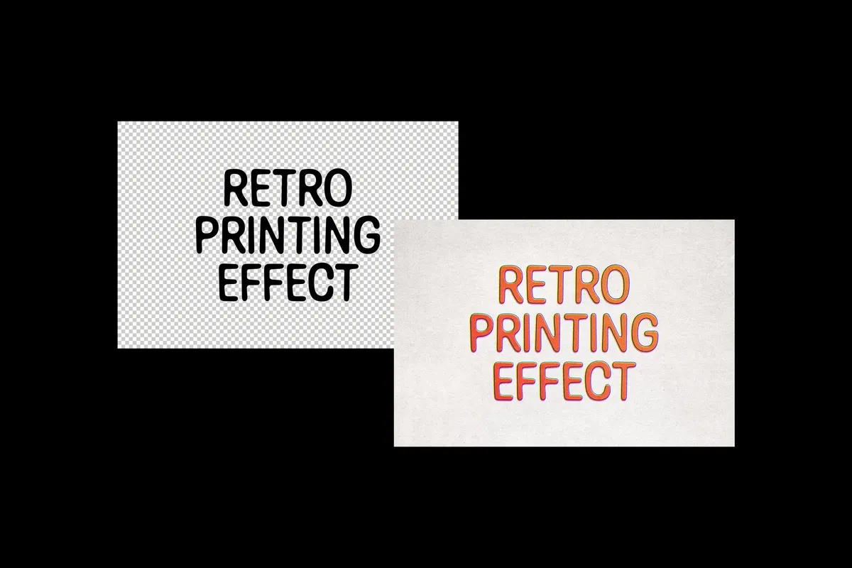 Retro Print Text & Logo Effect