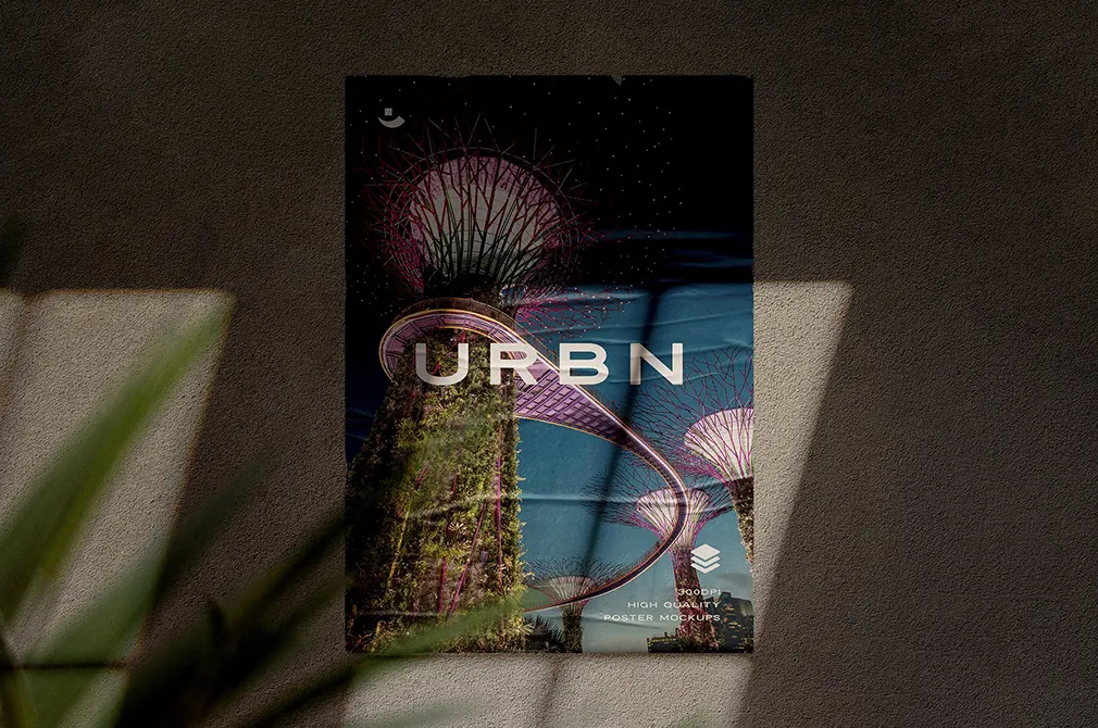 Glued Poster Mockup Scenes