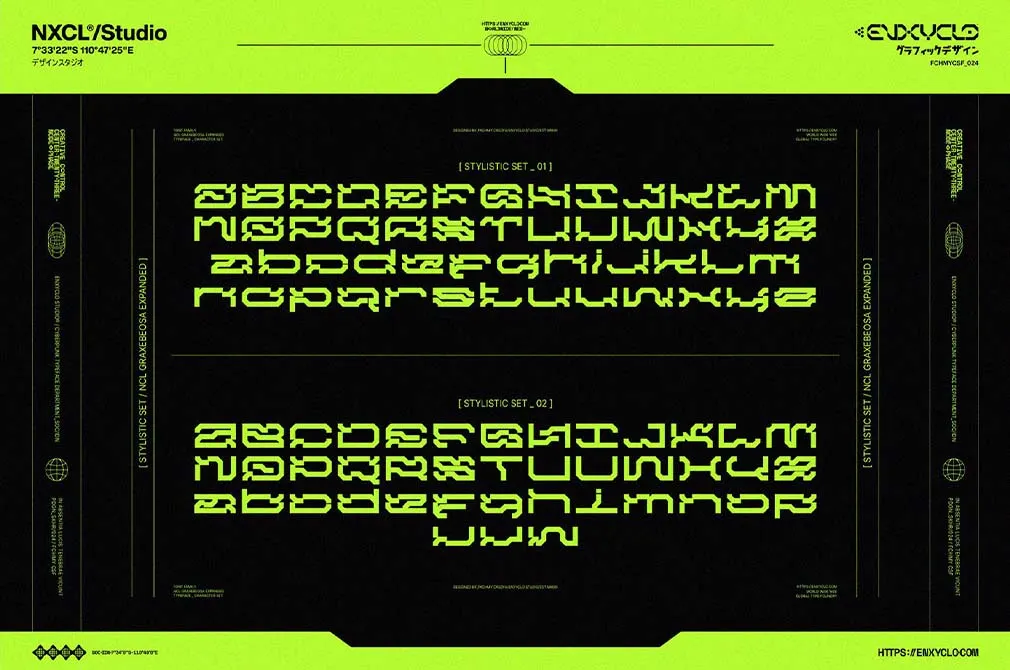 NCL Graxebeosa Expanded — Techno Mecha Font