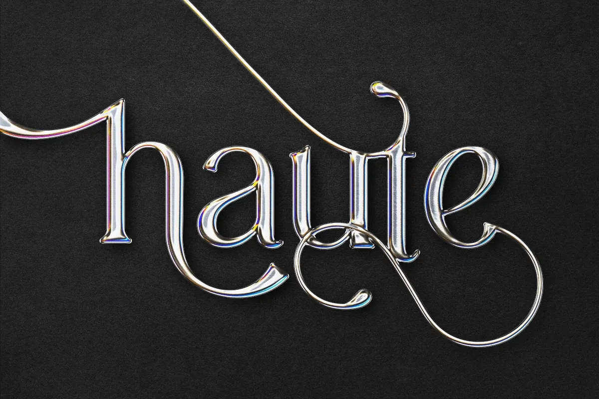 Glossy Chrome Text Effect